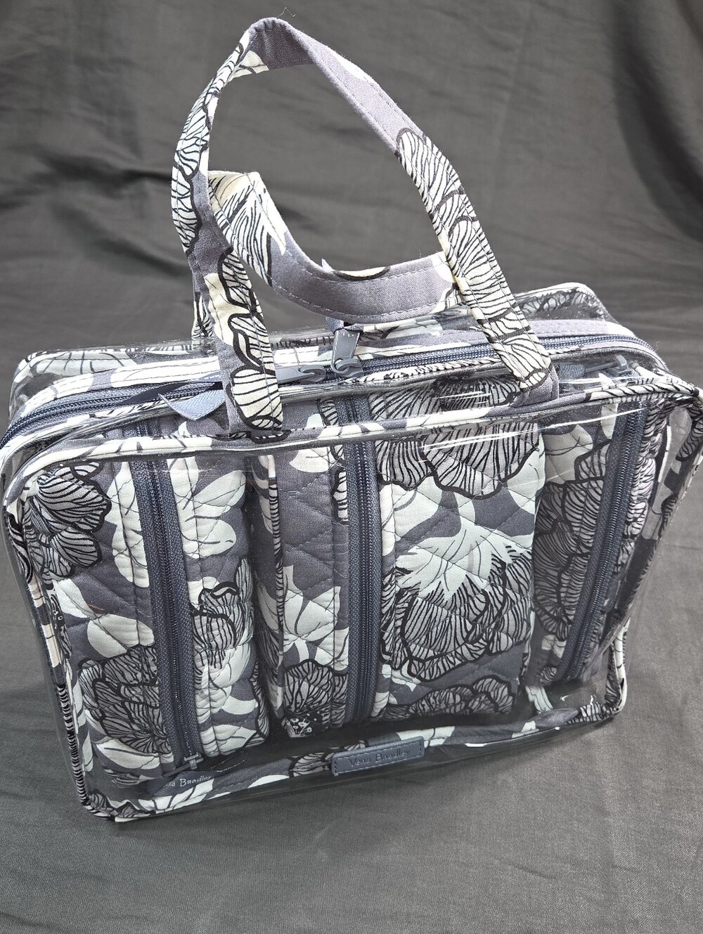 Vera Bradley Floral Gray 4 Pc Travel Organizer Set